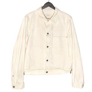 Berluti SS18 Ivory Leather Trim Denim Jacket